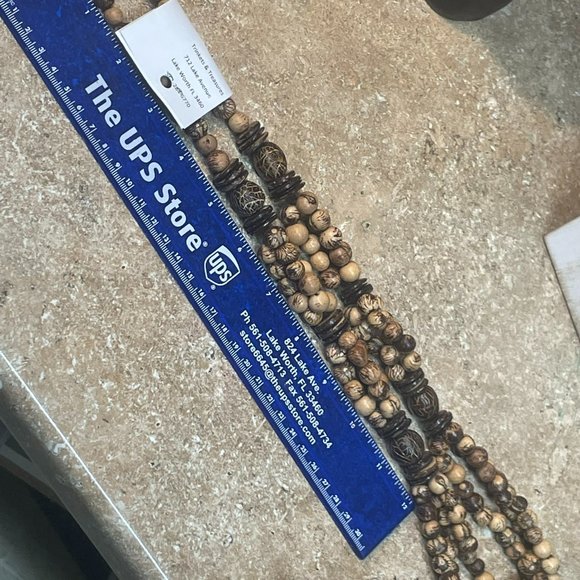 TAGUA NUT BEAUTIFULLY DESIGNED NATURAL & BROWN STYLIZED EXTRA LONG NECKLACE FT - Picture 7 of 9